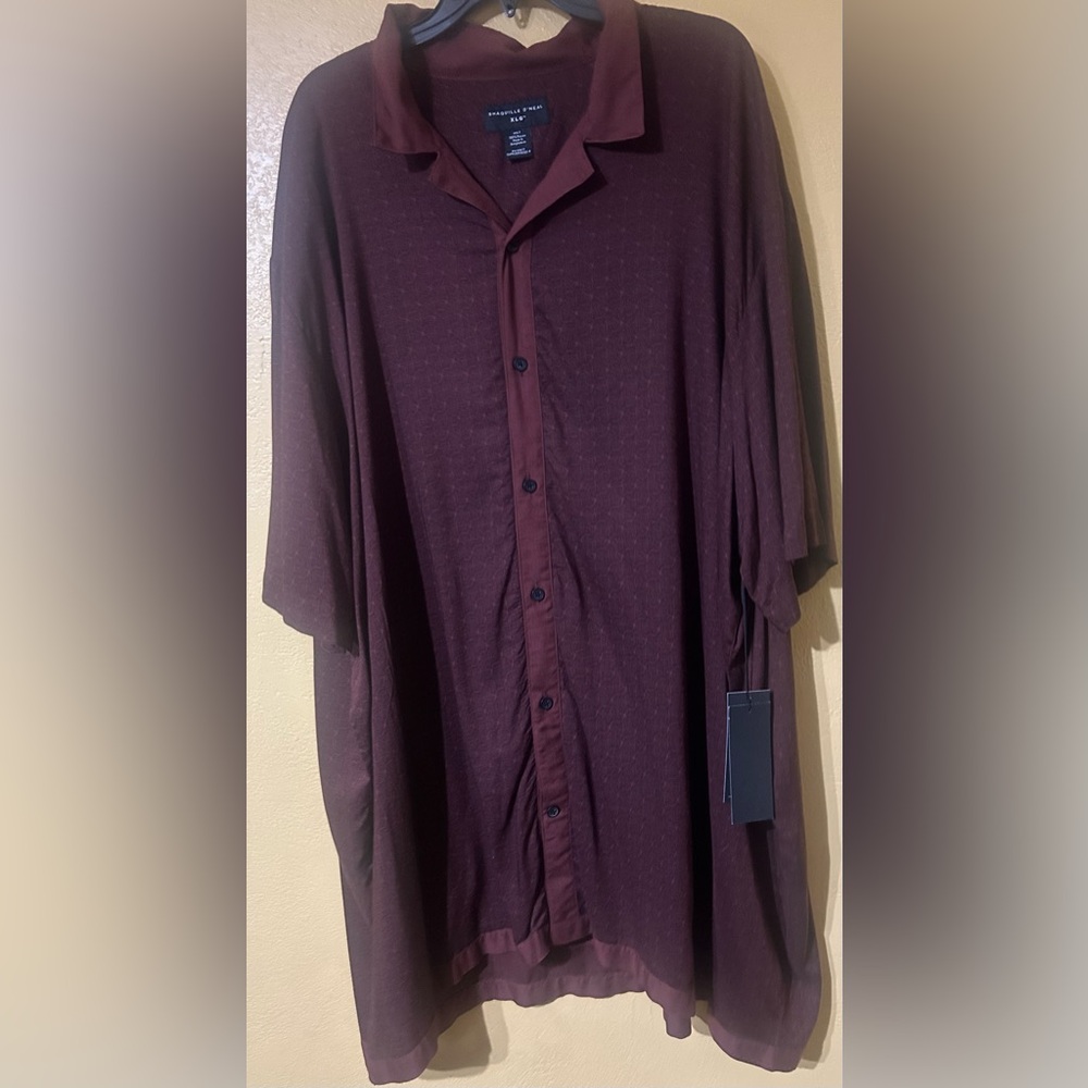 Elegant Cherry Fudge Button-Down Shirt for Men